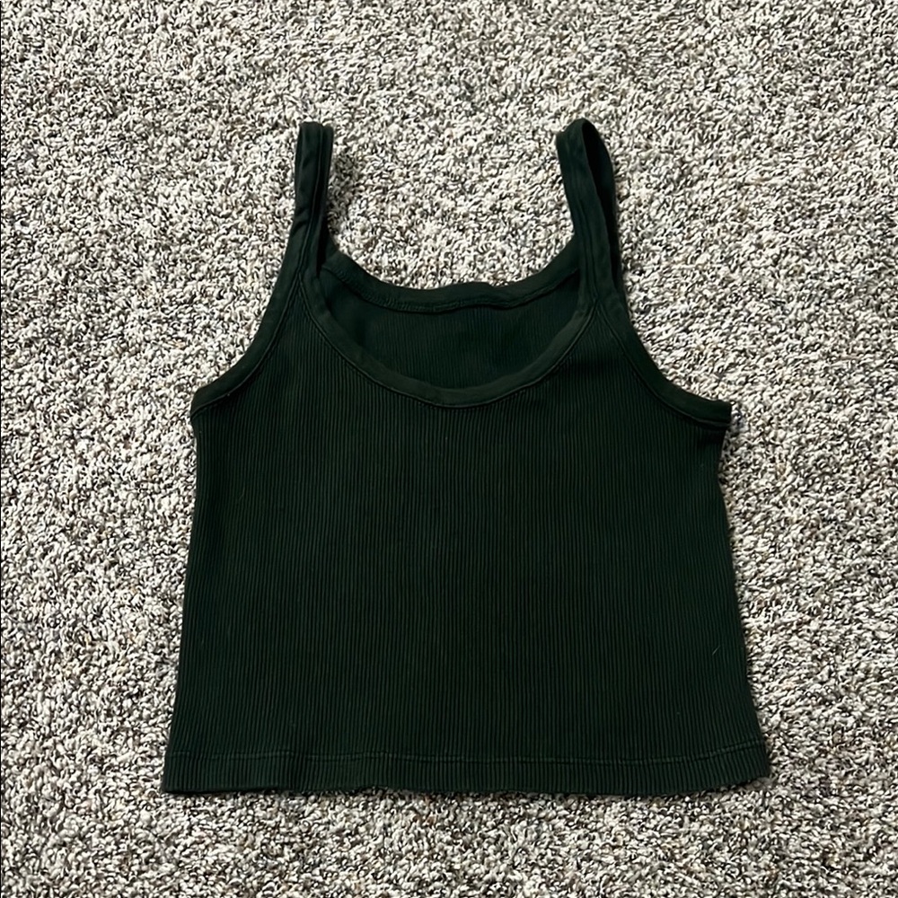 Classic green Ribbed Tank Top